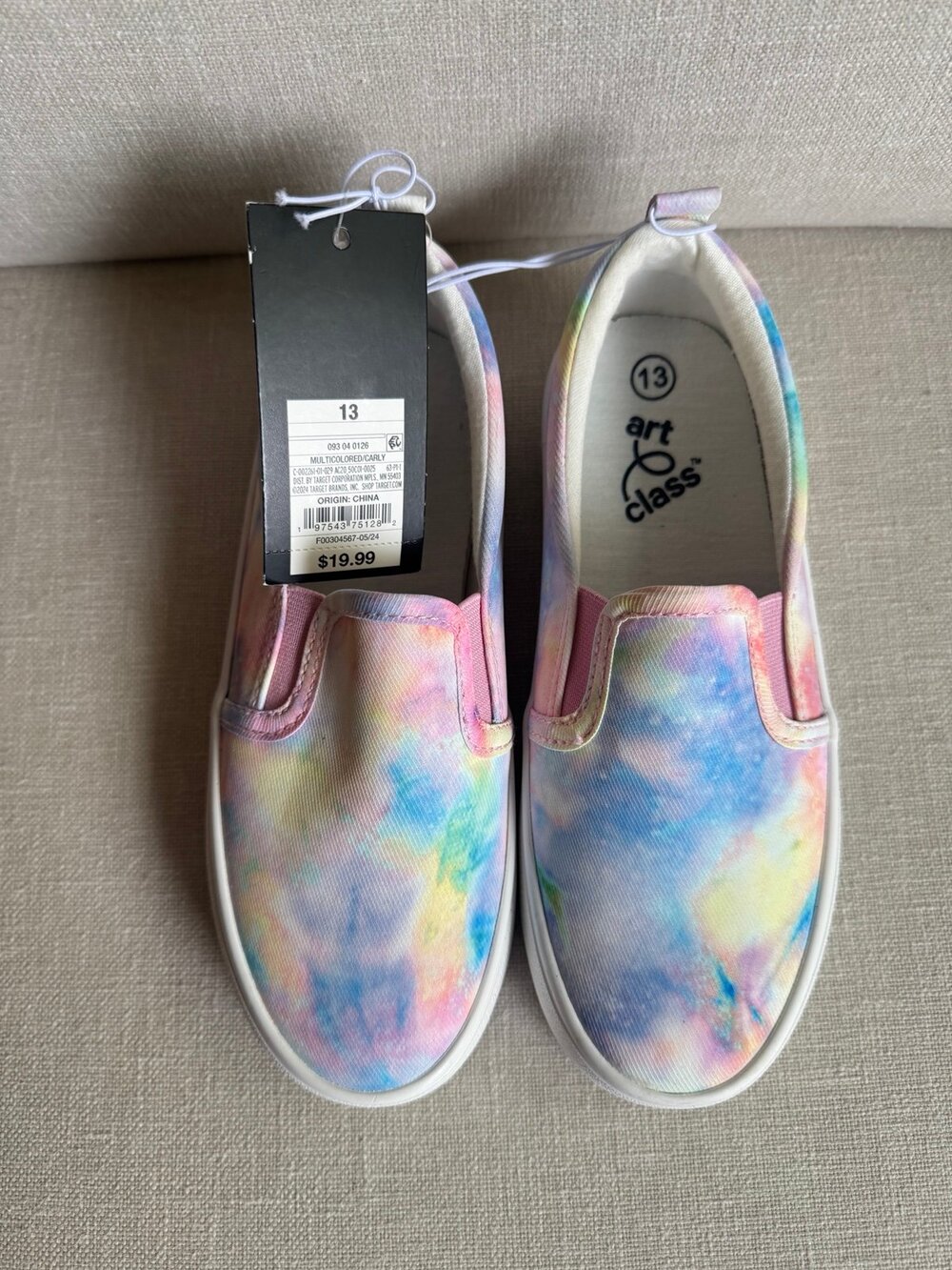 Girls’ Art Class Carly Platform Slip On Tie Dye Shoes Size 13
